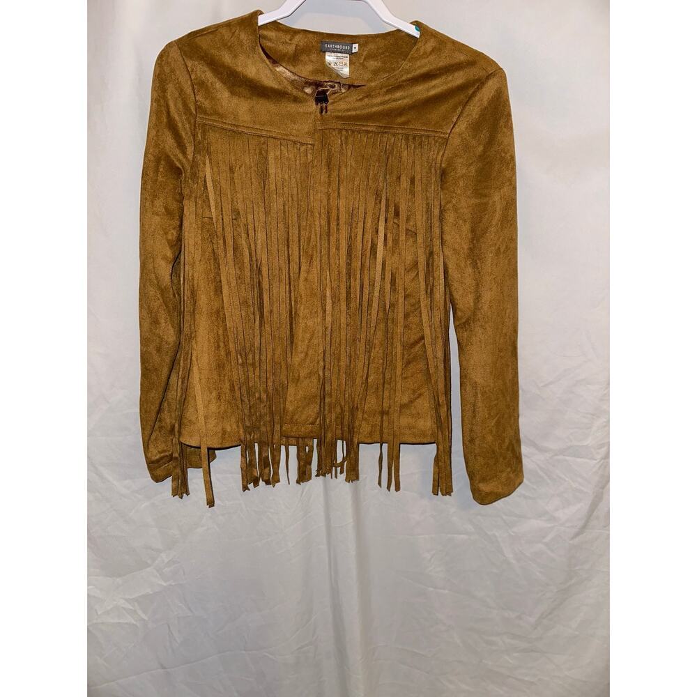 Fringe Suede-Effect Jacket in Camel by Charter Club